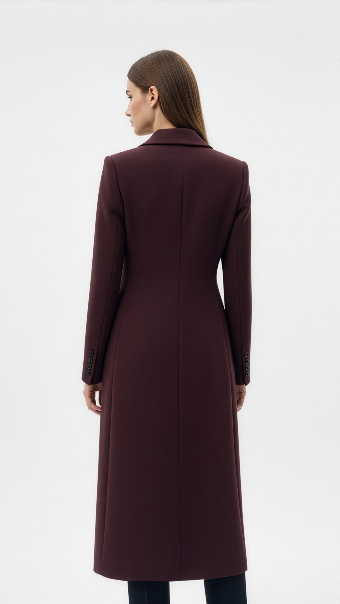 Long Lapel Wool Coat – Elegance in Motion