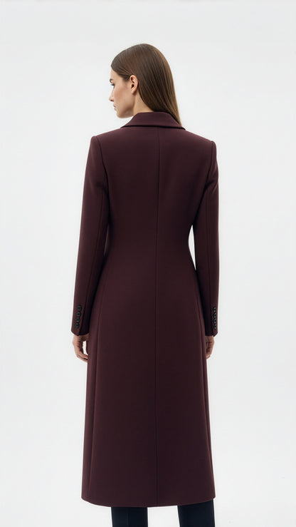 Long Lapel Wool Coat – Elegance in Motion