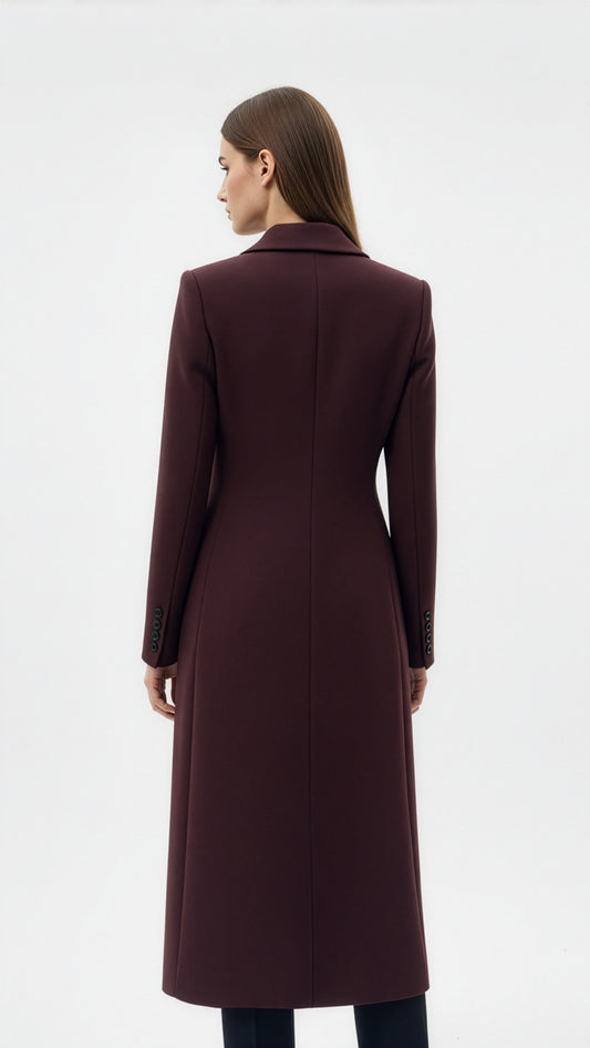 Long Lapel Wool Coat – Elegance in Motion