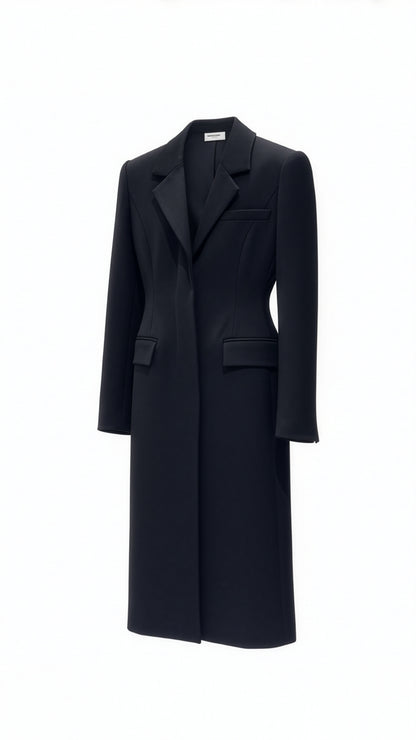 Long Lapel Wool Coat – Elegance in Motion