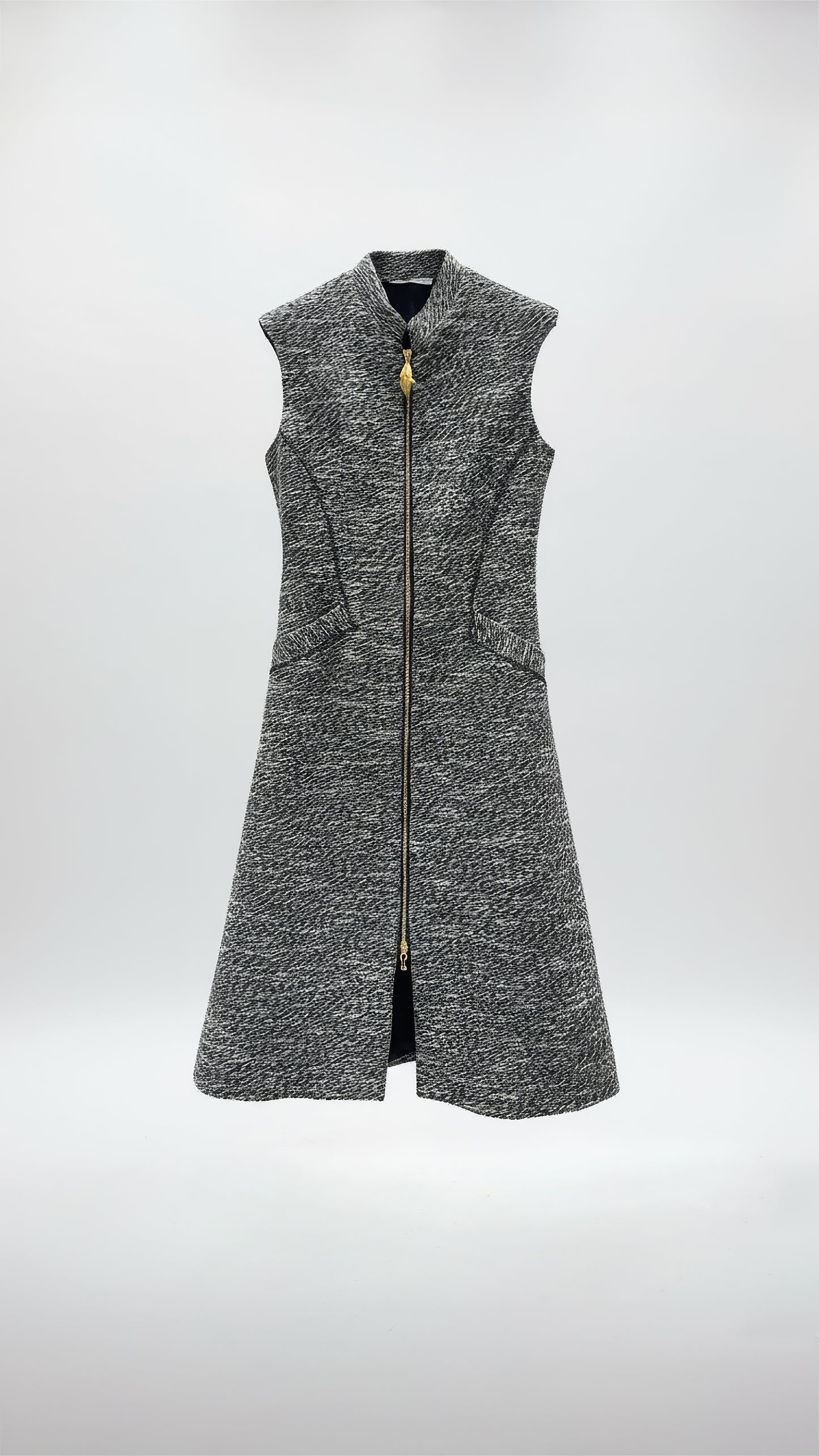 Grey Vest Dress – British Elegance