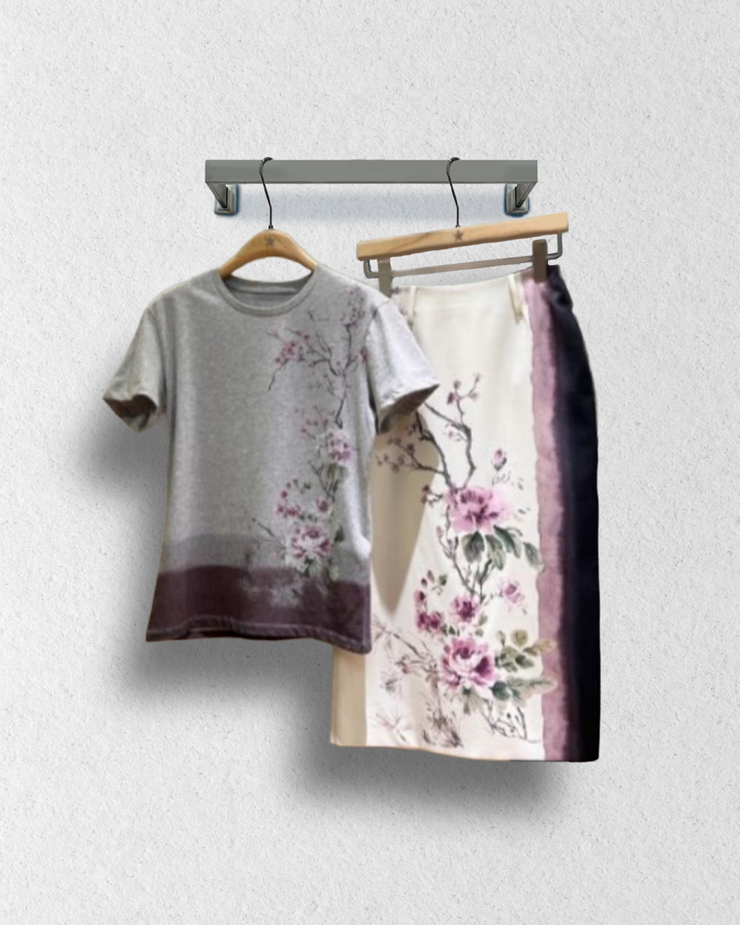 Midi Skirt T-shirt Set