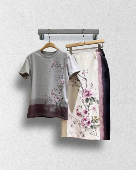 Midi Skirt T-shirt Set