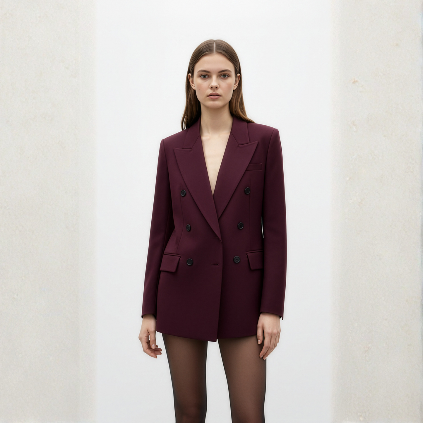 Wool Blazer with Sculpted Waist