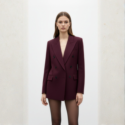 Wool Blazer with Sculpted Waist