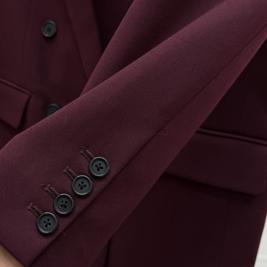 Wool Blazer with Sculpted Waist