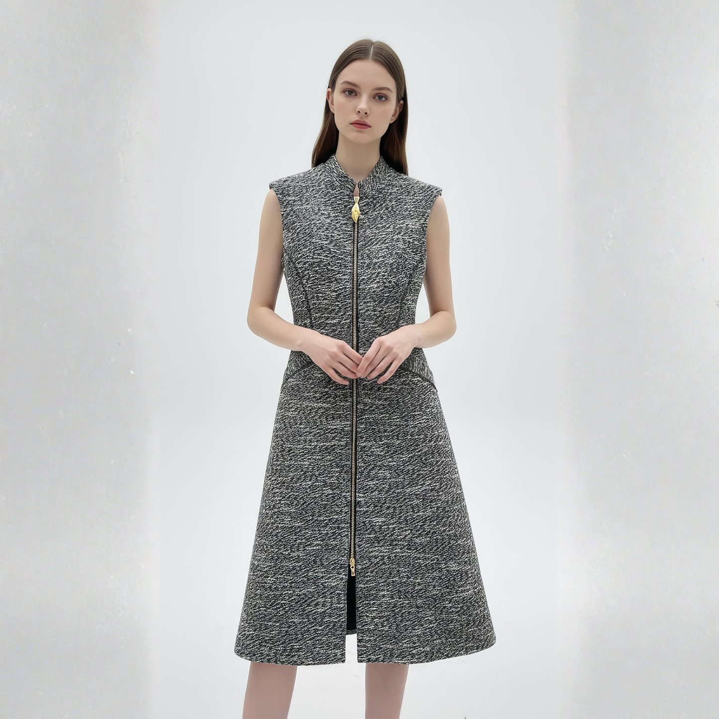 Grey Vest Dress – British Elegance