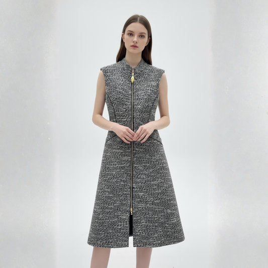 Grey Vest Dress – British Elegance
